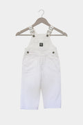 Jardinera de mezclilla unisex para niñas y niños (1–6 años) – Blanca